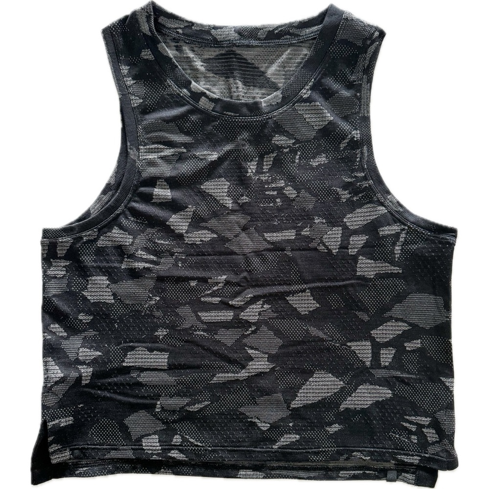 lululemon Train to Be Tank Top High Low Hem, Black, Size 4
